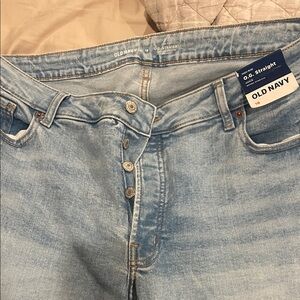Old navy straight jeans button fly